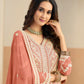 Anaita Light Orange Heavy Embroidered Faux Georgette Anarkali Suit With Salwar