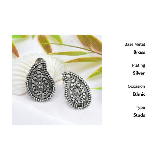 New Stylish Oxidized Gold-Polished Gold Studs Earrings for Womens by House of Ree | Swadesiicart