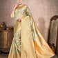 Vardha Oyster Yellow Woven Banarasi Saree | Swadesiicart