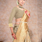 Vardha Oyster Yellow Woven Banarasi Saree | Swadesiicart