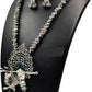 Tehzeeb Creations Women's Silver Colour Oxidised Necklace And Earring Bansuri Design - Swadesiicart