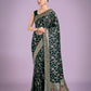 Monjolika Fashion Dark Green Zari Woven Banarasi Classic Satin Silk Saree | Swadesiicart