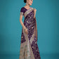 Monjolika Fashion Dark Purple Zari Woven Banarasi Classic Satin Silk Saree | Swadesiicart