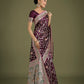 Monjolika Fashion Wine Zari Woven Banarasi Classic Satin Silk Saree | Swadesiicart