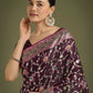 Monjolika Fashion Wine Zari Woven Banarasi Classic Satin Silk Saree | Swadesiicart