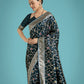 Monjolika Fashion Dark Teal Zari Woven Banarasi Classic Satin Silk Saree | Swadesiicart