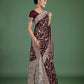 Monjolika Fashion Maroon Zari Woven Banarasi Classic Satin Silk Saree | Swadesiicart