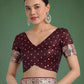Monjolika Fashion Maroon Zari Woven Banarasi Classic Satin Silk Saree | Swadesiicart