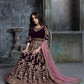 Anaita Dark Purple Embroidered Velvet Patiala Suit