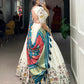 Lorenvalley Off White Khadi cotton Sequins And Thread Embroidery Work Lehenga Choli | Swadesiicart