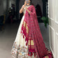 Lorenvalley Off White Khadi cotton Sequins And Thread Embroidery Work Lehenga Choli | Swadesiicart