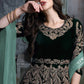 Anaita Dark Green Embroidered Velvet Patiala Suit