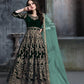 Anaita Dark Green Embroidered Velvet Patiala Suit