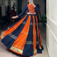 Lorenvalley Fashion Multicolor Pure Rayon Embossed Design With Gotta Patti Lace Touch Up Lehenga Choli | Swadesiicart