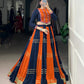 Lorenvalley Fashion Multicolor Pure Rayon Embossed Design With Gotta Patti Lace Touch Up Lehenga Choli | Swadesiicart