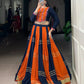 Lorenvalley Fashion Multicolor Pure Rayon Embossed Design With Gotta Patti Lace Touch Up Lehenga Choli | Swadesiicart