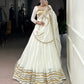 Lorenvalley Fashion White Pure Rayon Lace Touch Up Lehenga Choli with Dupatta - Swadesiicart