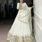 Lorenvalley Fashion White Pure Rayon Lace Touch Up Lehenga Choli with Dupatta - Swadesiicart