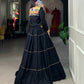 Lorenvalley Fashion Black Pure Rayon Plain With Gota Patti Touch Up Lehenga Choli with Koti | Swadesiicart