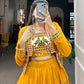 Lorenvalley Fashion Mustard Pure Rayon Plain With Gota Patti Touch Up Lehenga Choli with Koti | Swadesiicart