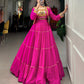 Lorenvalley Fashion Pink Pure Rayon Plain With Gota Patti Touch Up Lehenga Choli with Koti | Swadesiicart
