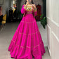 Lorenvalley Fashion Pink Pure Rayon Plain With Gota Patti Touch Up Lehenga Choli with Koti | Swadesiicart