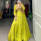Lorenvalley Fashion Parotgreen Pure Rayon Plain With Gota Patti Touch Up Lehenga Choli with Koti | Swadesiicart