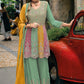 Anaita Green Real Georgette Sequin Embroidered Readymade Salwar Suit