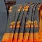 Grey Colour With Orange Blouse Cotton Brasso Saree By Gayathri Reddy Designer Studio | Swadesiicart