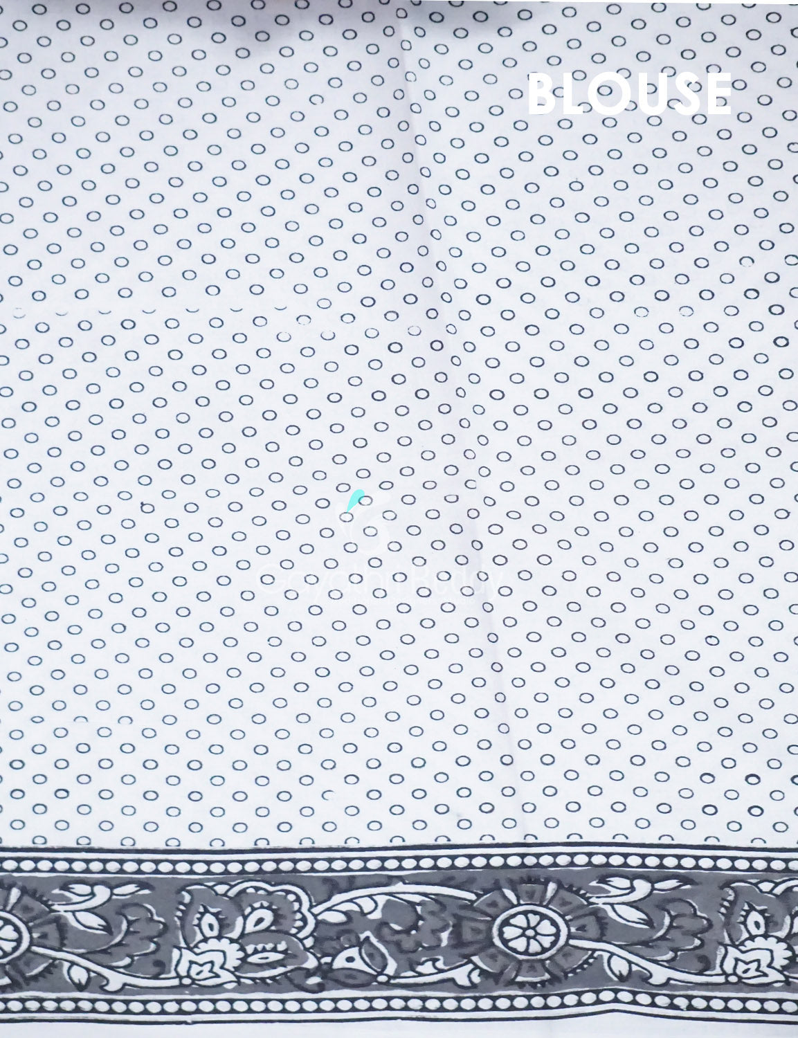 Mix of White and Grey Block Print Mulmul Cotton Saree By Gayathri Reddy Designer Studio | Swadesiicart