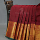Kalanetha Maroon With Zari Kanchi Style Pure Narayanpet Cotton Saree By Gayathri Reddy Designer Studio | Swadesiicart