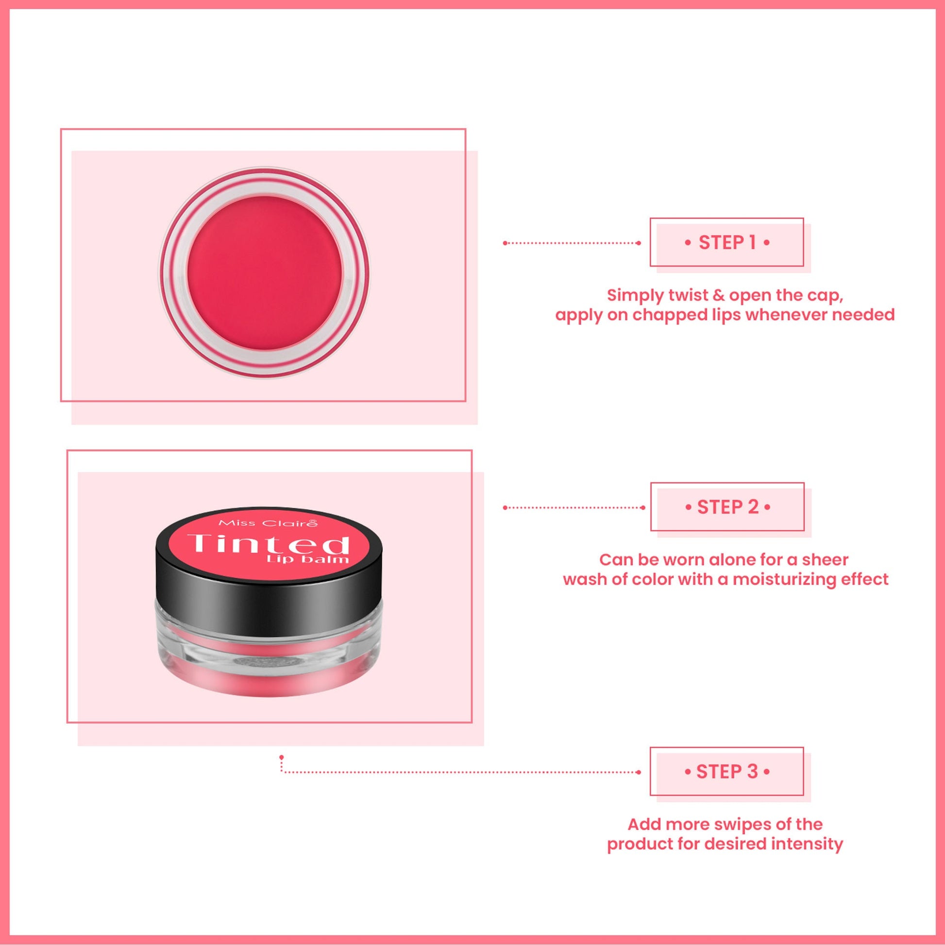 Miss Claire Tinted Lip Balm - 1 | Swadesiicart