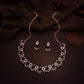 Tehzeeb Creations Black Colour Ad Studded Necklace Jewellery Set With Matching Earrings For Women And Girls - Swadesiicart