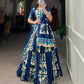 Lorenvalley Fashion Blue Rayon With Printed Silk Lehenga Choli with Dupatta | Swadesiicart
