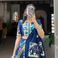 Lorenvalley Fashion Blue Rayon With Printed Silk Lehenga Choli with Dupatta | Swadesiicart