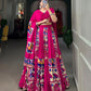 Lorenvalley Fashion Pink Rayon With Printed Silk Lehenga Choli with Dupatta | Swadesiicart