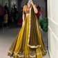 Lorenvalley Mustard Pure Rayon Sequins Lace With Gota Patti Lace Touch Up Lehenga Choli with Dupatta | Swadesiicart