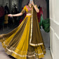 Lorenvalley Mustard Pure Rayon Sequins Lace With Gota Patti Lace Touch Up Lehenga Choli with Dupatta | Swadesiicart