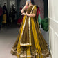 Lorenvalley Mustard Pure Rayon Sequins Lace With Gota Patti Lace Touch Up Lehenga Choli with Dupatta | Swadesiicart