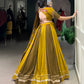 Lorenvalley Mustard Pure Rayon Sequins Lace With Gota Patti Lace Touch Up Lehenga Choli with Dupatta | Swadesiicart