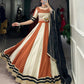 Lorenvalley Cream Chinon Sequins Lace Touch Up Lehenga Choli with Dupatta | Swadesiicart