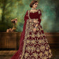 Myra Maroon Velvet Embroidered Anarkali Suit | Swadesiicart