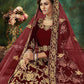 Myra Maroon Velvet Embroidered Anarkali Suit | Swadesiicart