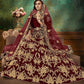 Myra Maroon Velvet Embroidered Anarkali Suit | Swadesiicart