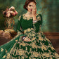 Myra Green Velvet Embroidered Anarkali Suit | Swadesiicart