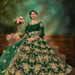 Myra Green Velvet Embroidered Anarkali Suit | Swadesiicart