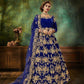 Myra Blue Velvet Embroidered Anarkali Suit | Swadesiicart