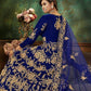 Myra Blue Velvet Embroidered Anarkali Suit | Swadesiicart
