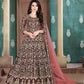 Myra Beautiful Maroon Georgette Embroidered Anarkali Suit | Swadesiicart