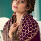 Myra Wine Embroidered Real Georgette Anarkali Suit | Swadesiicart